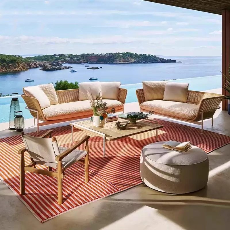 Outdoor Furniture Lounge Chair - Outdoor Sofa, Rattan Courtyard Villa, Garden