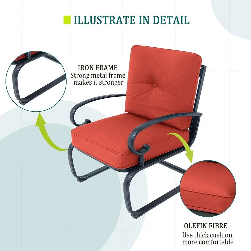4-Piece Red Outdoor Wrought Ir - Outdoor Furniture Iron ulasan dan harga
