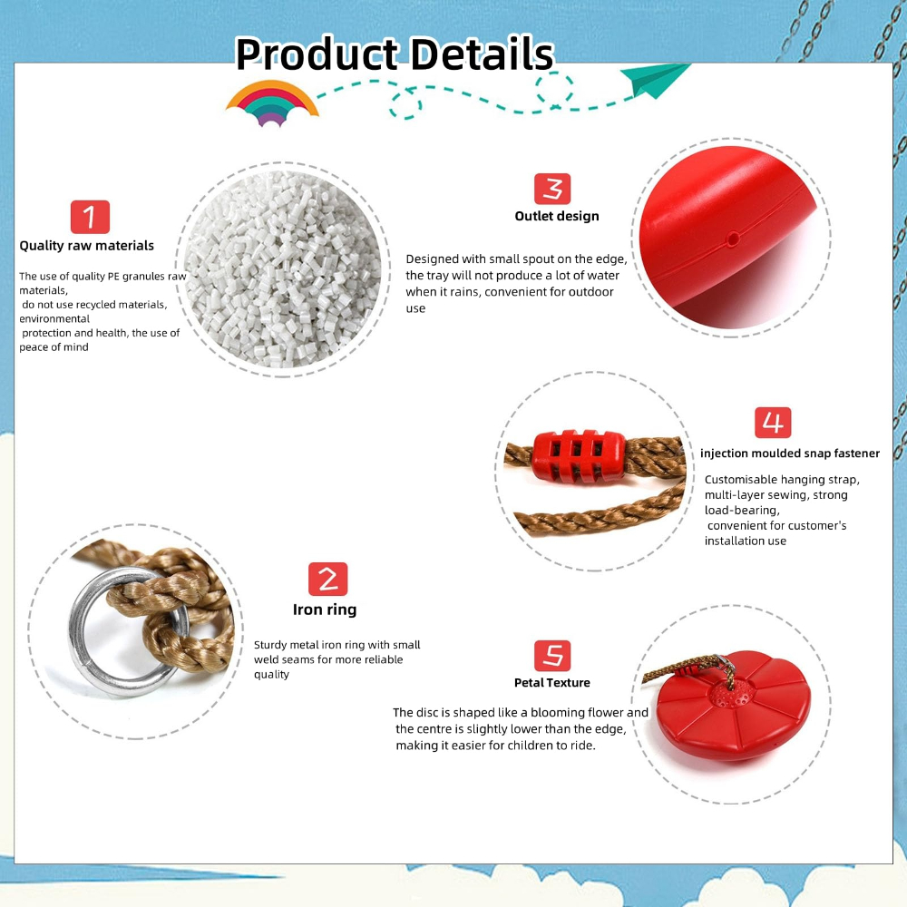 Thickened Octagonal Petal Swin - Outdoor Furniture Kids ulasan dan harga