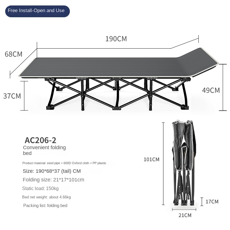 Heavy Duty Folding Camping Cot - Outdoor Daybed Furniture ulasan dan harga
