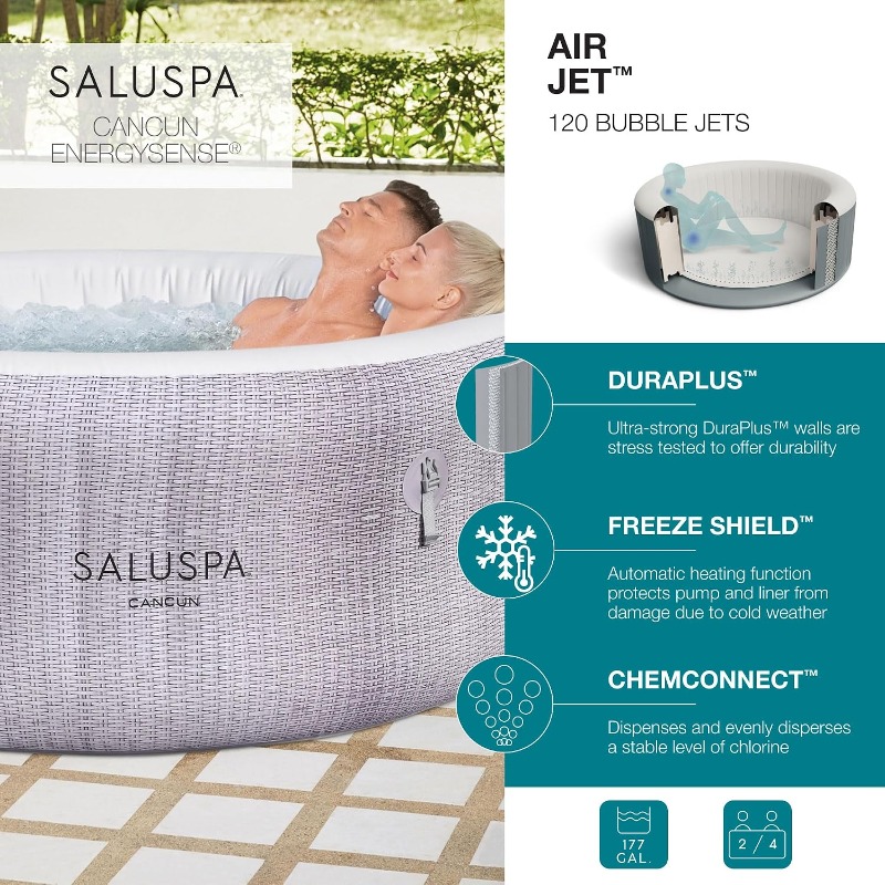 Bestway SaluSpa Cancun 2-4 Per - Inflatable Hot Tub ulasan dan harga