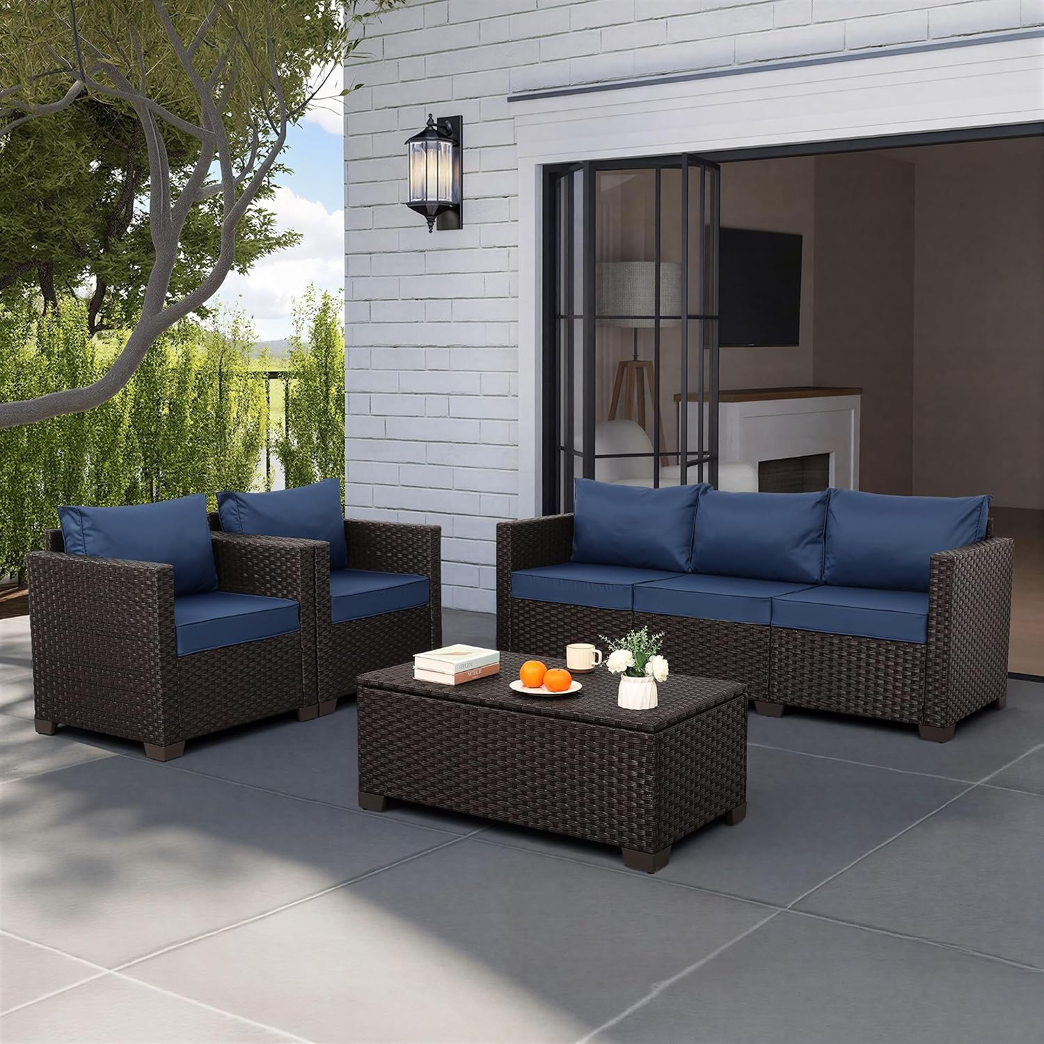 4 Piece Patio Furniture Set 45 - Outdoor Furniture With Fire Pit Table ulasan dan harga