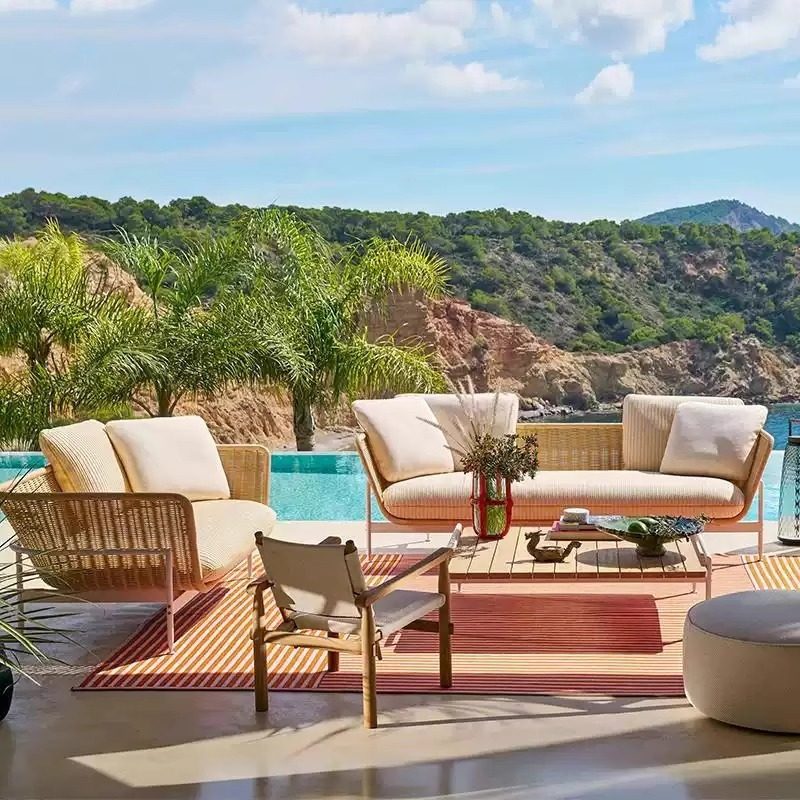 Outdoor Sofa, Rattan Courtyard - Outdoor Furniture Lounge Chair ulasan dan harga