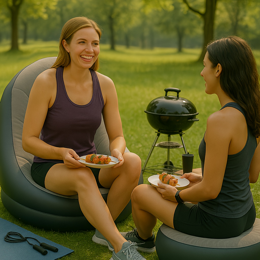 Inflatable Recliner Foldable I - Outdoor Furniture Lounge Chair ulasan dan harga